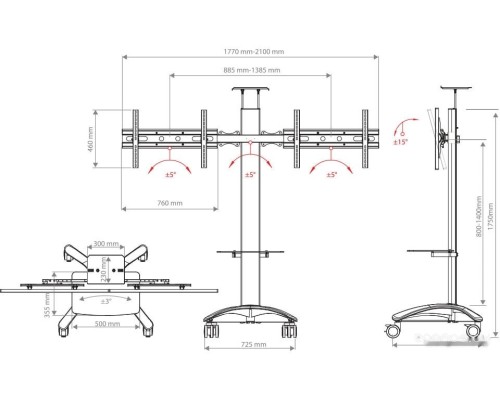 Кронштейн Arm Media PT-Stand-15 (серебристый)