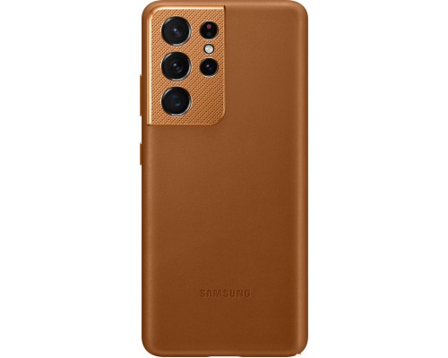 Чехол Samsung Leather Cover для Galaxy S21 Ultra (коричневый)