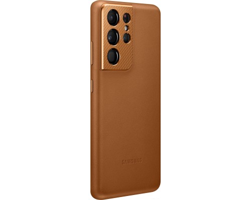 Чехол Samsung Leather Cover для Galaxy S21 Ultra (коричневый)