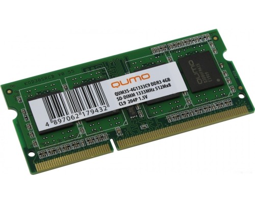 Модуль памяти Qumo 4GB DDR3 SODIMM PC3-10600 QUM3S-4G1333C9