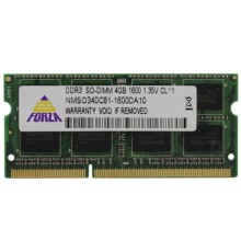 Модуль памяти Neo Forza 4GB DDR3 SODIMM PC3-12800 NMSO340C81-1600DA10