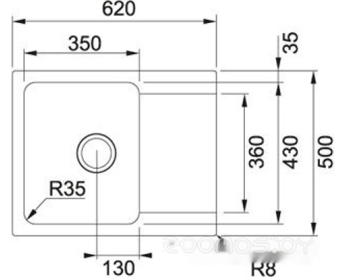 Кухонная мойка Franke Orion OID 611-62 114.0443.356 (оникс)