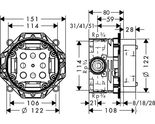 Смеситель Hansgrohe iBox universal 01700180