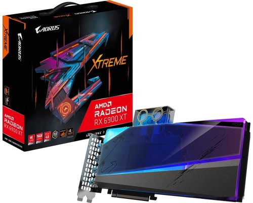 Видеокарта Gigabyte Aorus Radeon RX 6900 XT Xtreme Waterforce WB 16GB GDDR6