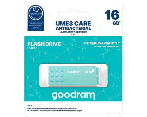 USB Flash GoodRAM UME3 Care 16GB (бирюзовый)