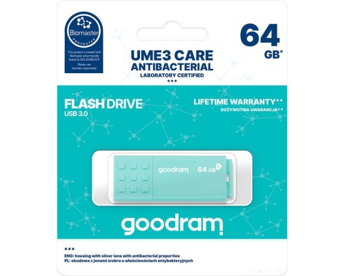USB Flash GoodRAM UME3 Care 64GB (бирюзовый)