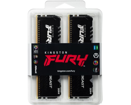 Модуль памяти Kingston FURY Beast RGB 2x16GB DDR4 PC4-25600 KF432C16BB1AK2/32