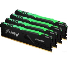 Модуль памяти Kingston FURY Beast RGB 4x32GB DDR4 PC4-25600 KF432C16BBAK4/128