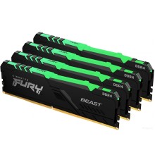 Модуль памяти Kingston FURY Beast RGB 4x32GB DDR4 PC4-25600 KF432C16BBAK4/128