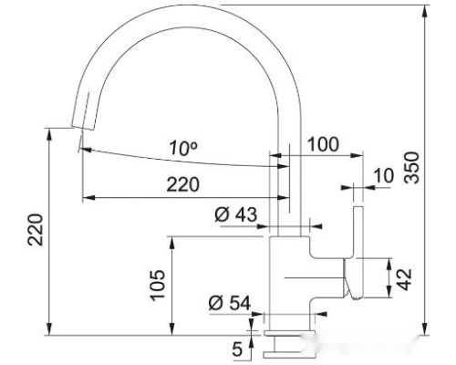 Смеситель Franke Lina XL 115.0626.019 (черный матовый)