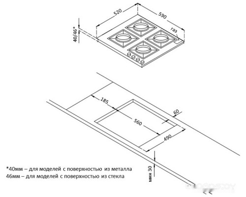 Варочная панель Korting HGG 6825 CTW