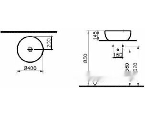 Умывальник Vitra Outline 5992B483-0016 Умывальник Vitra Outline 5992B483-0016