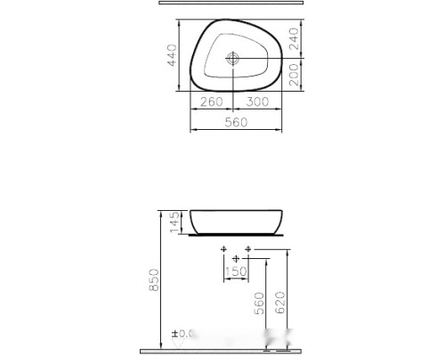 Умывальник Vitra Outline 5991B403-0016 Умывальник Vitra Outline 5991B403-0016