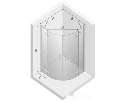 Душевой уголок NEW TRENDY New Merana 90x90 K-0331 (прозрачное стекло)