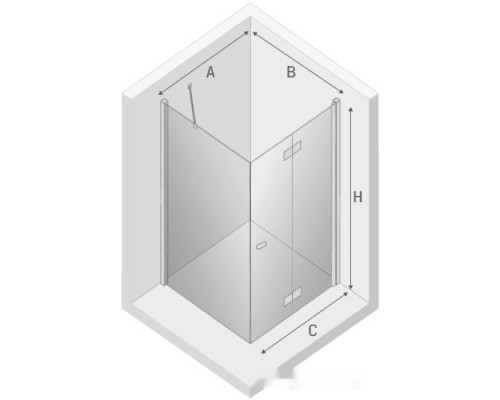 Душевой уголок NEW TRENDY New Soleo 90x90 правая D-0153A/D-0088B