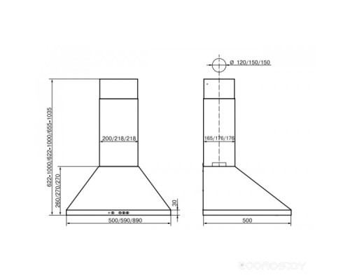 Вытяжка Elikor Вента 60П-430-П3Л черный