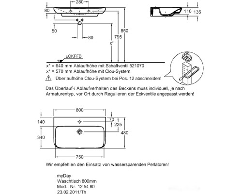 Умывальник Keramag myDay F125480000 80x48