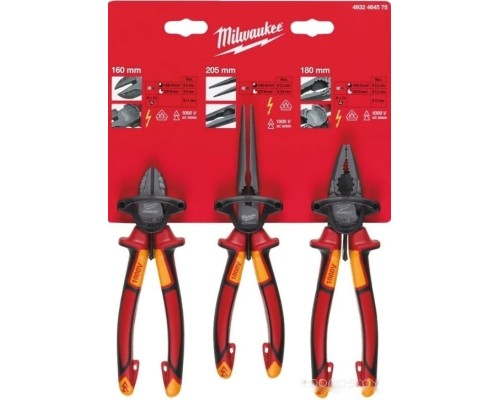 Набор пассатижей Milwaukee 4932464575 (3 предмета)