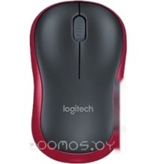 Мышь Logitech M185 (черный/красный)