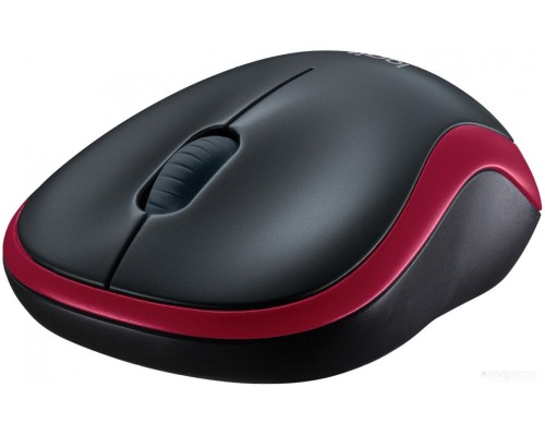 Мышь Logitech M185 (черный/красный)