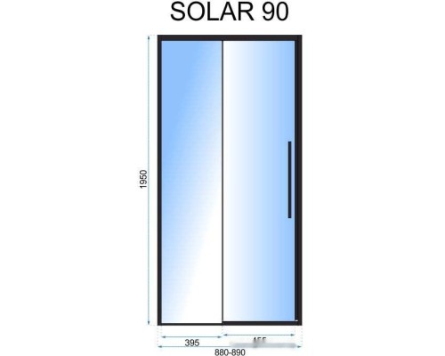 Душевая дверь Rea Solar 90 (черный/прозрачное стекло)