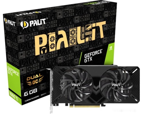 Видеокарта PALIT GeForce GTX 1660 Ti Dual OC 6GB GDDR6 NE6166TS18J9-1160C