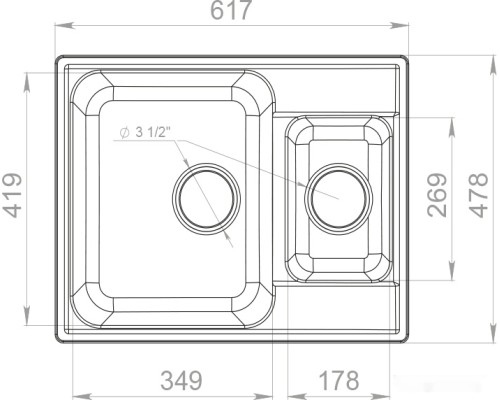 Кухонная мойка GranFest QUARZ Z-09 (черный)