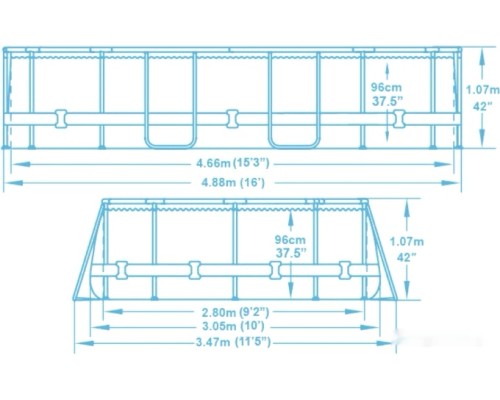 Бассейн Bestway Power Steel 56448 (488х305х107)