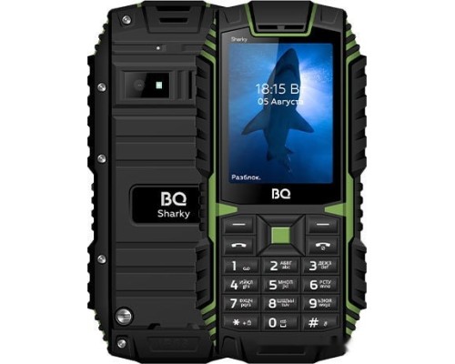 Мобильный телефон BQ-Mobile BQ-2447 Sharky (черный/зеленый)