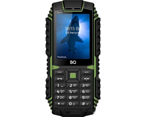 Мобильный телефон BQ-Mobile BQ-2447 Sharky (черный/зеленый)