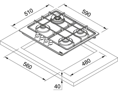 Варочная панель Franke Smart FHSM 604 3G DC XS C