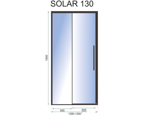 Душевая дверь Rea Solar 130 (черный/прозрачное стекло)