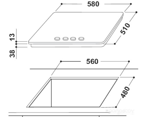 Варочная панель Indesit THP 642 W/IX/I