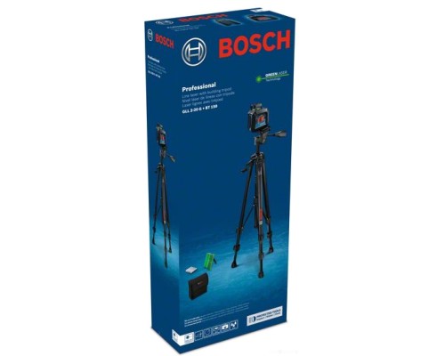 Лазерный нивелир Bosch GLL 2-20 G Professional 0601065001 (сумка, штатив, 4xAA)