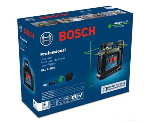 Лазерный нивелир Bosch GLL 2-20 G Professional 0601065000 (сумка, держатель, 4xAA)