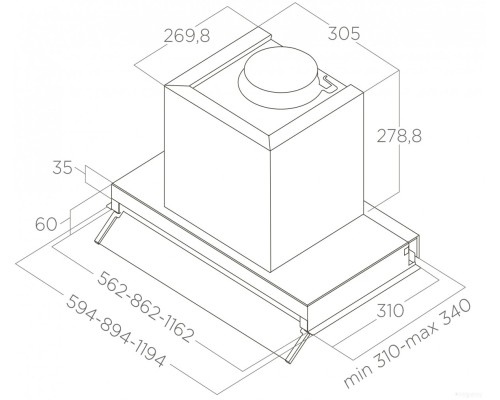 Вытяжка Elica Box In LX/BL MAT/A/90