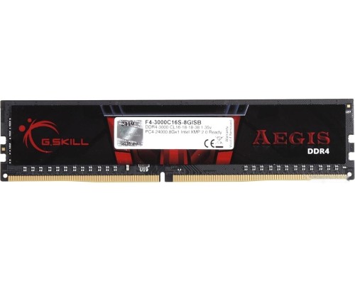 Модуль памяти G.SKILL Aegis 8GB DDR4 PC4-24000 F4-3000C16S-8GISB