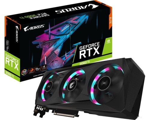 Видеокарта Gigabyte Aorus GeForce RTX 3060 Ti Elite 8G (rev. 2.0)