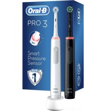 Электрическая зубная щетка Oral-B Pro 3 3900 Duo Cross Action + Sensi White D505.523.3H