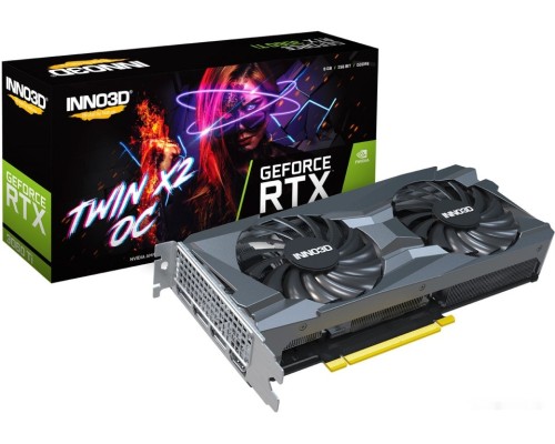 Видеокарта Inno3D GeForce RTX 3060 Ti Twin X2 OC LHR 8GB N306T2-08D6X-119032DH