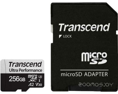 Карта памяти Transcend microSDXC 340S 256GB (с адаптером)