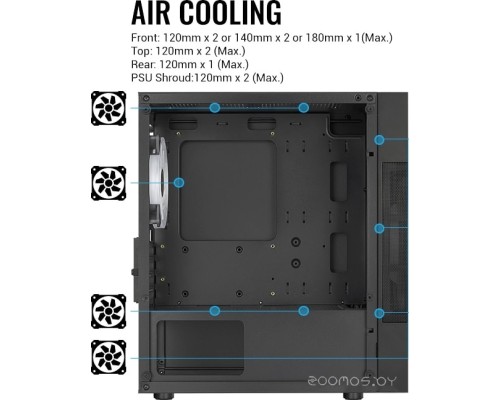 Корпус Aerocool Atomic Lite-G-BK-V2