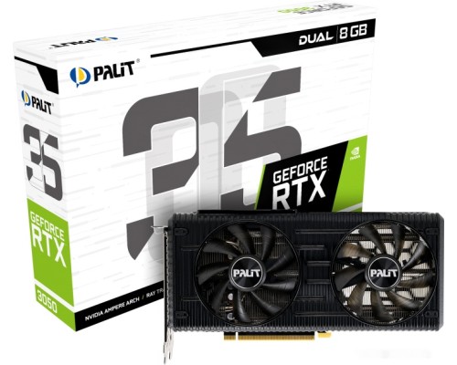 Видеокарта PALIT GeForce RTX 3050 Dual 8G NE63050019P1-190AD