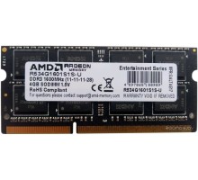 Модуль памяти AMD Radeon R3 4GB DDR3 SODIMM PC3-10600 R334G1339S1S-U