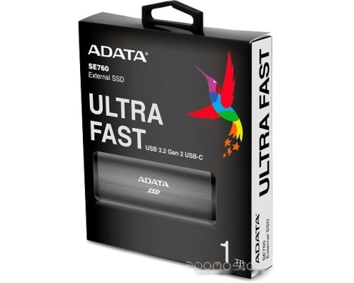 Внешний жёсткий диск A-Data SE760 2TB ASE760-2TU32G2-CTI (титан)