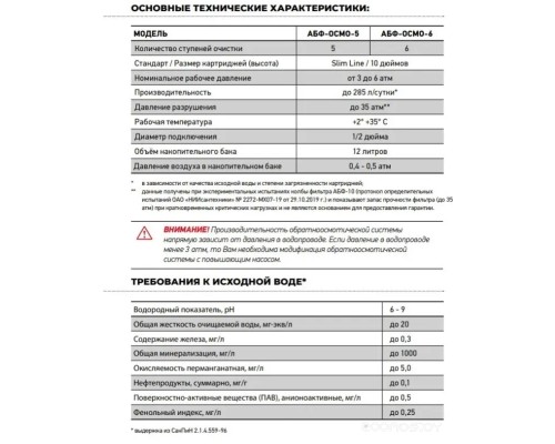 Система обратного осмоса Аквабрайт АБФ-Осмо-6