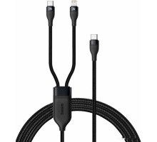 Кабель Baseus CA1T2-F01 USB Type-C - USB Type-C - Lightning (1.2 м, черный)