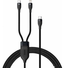 Кабель Baseus CA1T2-F01 USB Type-C - USB Type-C - Lightning (1.2 м, черный)