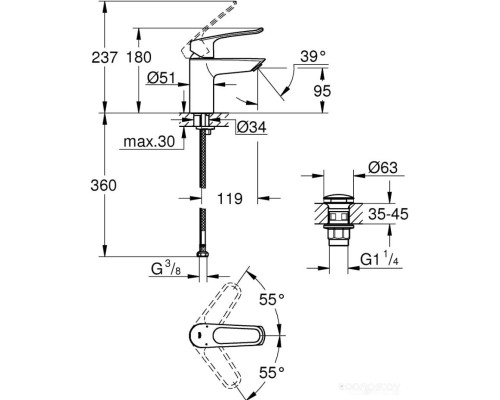 Смеситель Grohe Eurosmart 23980003