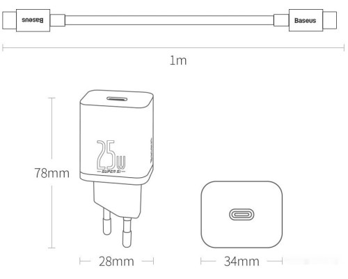 Сетевое зарядное Baseus TZCCSUP-L01